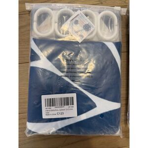 Dahlia Pinnata Flower Shower Curtain Floral Navy Blue Brown Abstract Modern Fabr